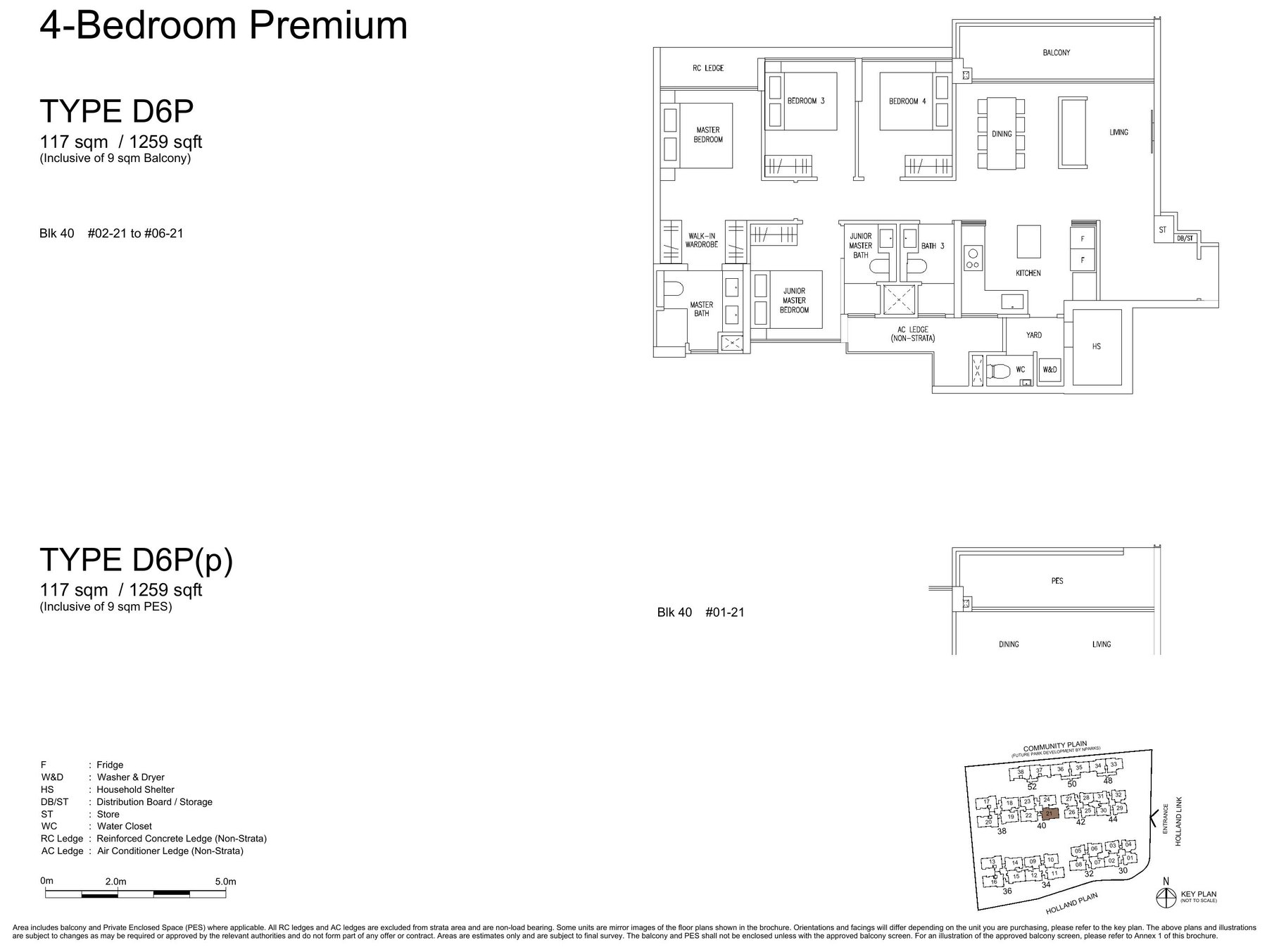 4 Bedroom Premium (D6P) — 1,259 sqft floor plan